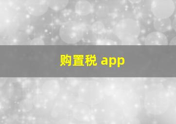 购置税 app